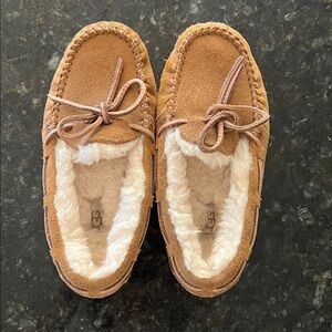 Kids UGG Chestnut Suede Moccasin Slippers